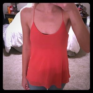 Adorable chiffon salmon tank top